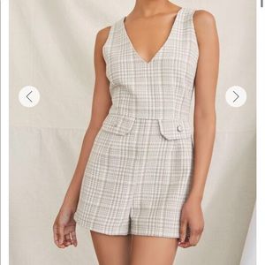 NWT Tweed Romper L: Brown & White